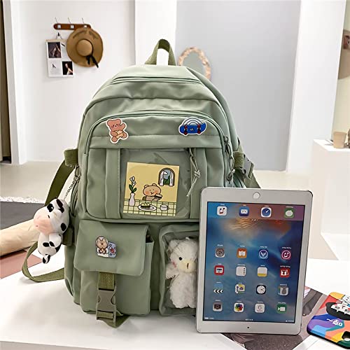 Cute Laptop Backpack School Bags for Girls 14-16, Kawaii Students Bag 15.6 Inch College Backpacks Travel Daypack Casual Rucksack Large Bookbags