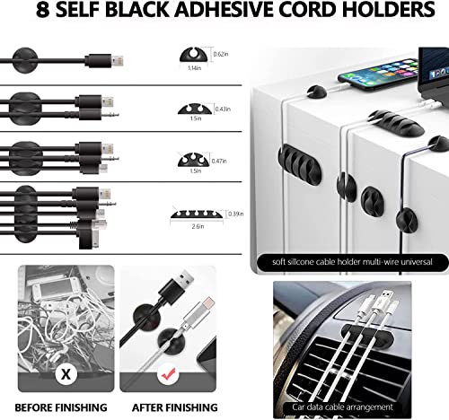 273 Pcs Cable Management Kit, ????? ???????? Cable Organizer for Home and Office. Useful for Power Cord, USB Cable, TV Cable, PC, Desktop Cable clips bundle, Home Office Cord Organizer for Desk etc