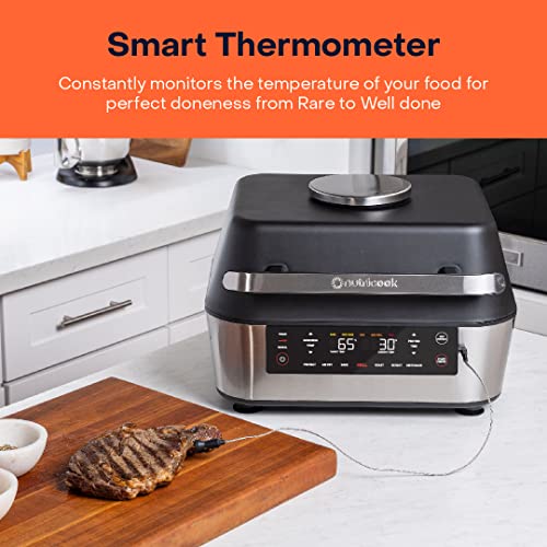 Nutricook Smart Indoor Grill & Air Fryer XL 8.5 Liters, , with Built in Thermometer,Grill,Air Fry,Roast,Bake,Dehydrate & Reheat, Black/SS, 1760 Watts, AFG960, 2 Years limited Warranty