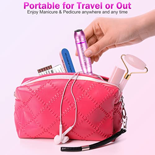 NAILGIRLS Electric Nail File, Portable Nail Drill USB 25000RPM Professional Nail Drill Machine for Acrylic Gel Nails Efile E File Manicure Pedicure Polishing Shape Tools for Home Salon Use (Pink)