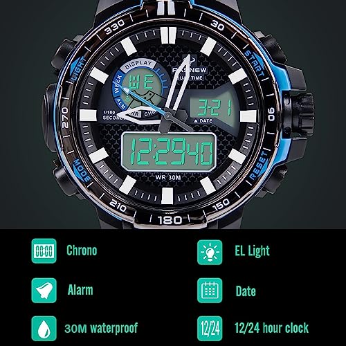 PASNEW Watches,Boy Multifunction Watch,Large Dial Watch,Teen Boy Waterproof Watches,Outdoor Sports Watch