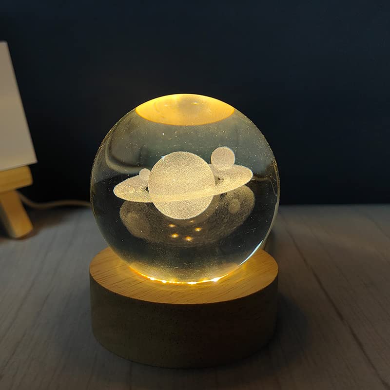 Engraved crystal ball night light creative bthday gift for gls, boys, glfriends, friends, classmates, and classmates Moon - Night Light USB Night Light Ornament YUSASHOP