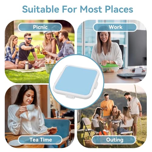 NALACAL Toast Case Leakproof Soft Sealed Bread Lunch Box, Sandwich Case Easy Carry Bento Box Food Grade Silicone Bread Storage Box, Plastic Food Storage Containers, Blue