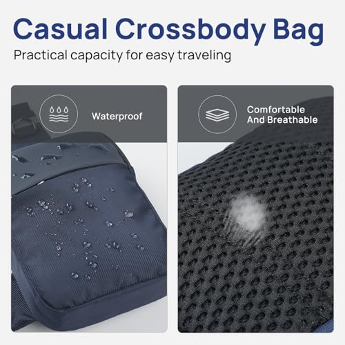 Small Sling Bag Cross Body Chest Shoulder Bag for Men Women - FRID Blocking Pocket and Adjustable Straps Crossbody Bag, Water Resistant Bum Bags for Runner Workout Hiking Cycling Travelling