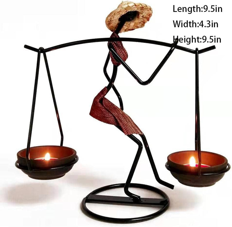 Cicodona Black Metal Candles Holder-Pillar Candlestick Decorative Table Candle Stand for Indoor Outdoor, Events, Parties, Christmas Day Gift, Wedding Decorations