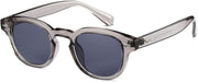 Unisex Vintage Retro Round Style Tinted Sunglasses For Men Women Fashion Circle Sun Glasses 46mm - C22 Crystal Gray Frame/Gray Lens