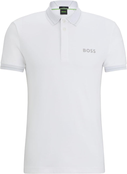 BOSS Men's Paule 1 Slim-Fit Interlock Cotton Polo Shirt with Mesh Logo
