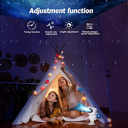 HJB VISSO Star Projector Night Light with Timer, Remote Control and 360Â°Adjustable Design, Astronaut Nebula Galaxy Night Light Projector for Children Adults Baby Bedroom, Party Room and Game Room