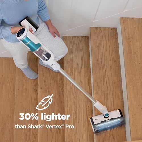 Shark Clean & Empty â€“ Lightweight Cordless Vacuum Cleaner with HEPA Filter, Powerful Suction, Portable, Rechargeable, Auto-Empty System, Stick Vacuum for Pet Hair, Carpets & Hardfloor, White BU3521