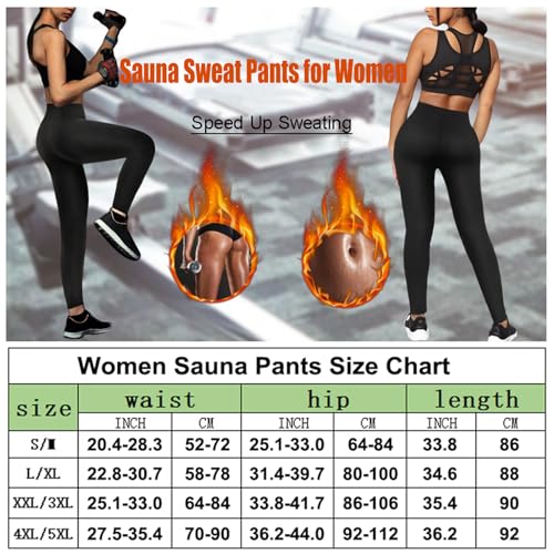 Sauna Leggings for Women, High Waisted Leggings for Women, Sweat Leggings, Women's Slimming Tummy Control Sauna Pants,Blue,4XL/5XL