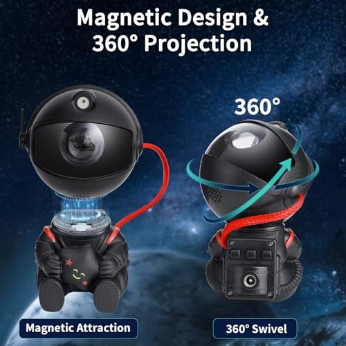 Joyzzz Galaxy Projector, Star Projector with 360 Degree Rotation, Astronaut Projector with Remote Control, 8 Star Light Modes, Space Projector Night Light for Kids, Ceiling, Room Decor, Gifts