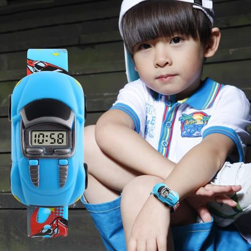 Boys Girls Kids Digital Car Watch - Azonee Fun Cartoon Wristwatch for Children, for Birthdays, and More