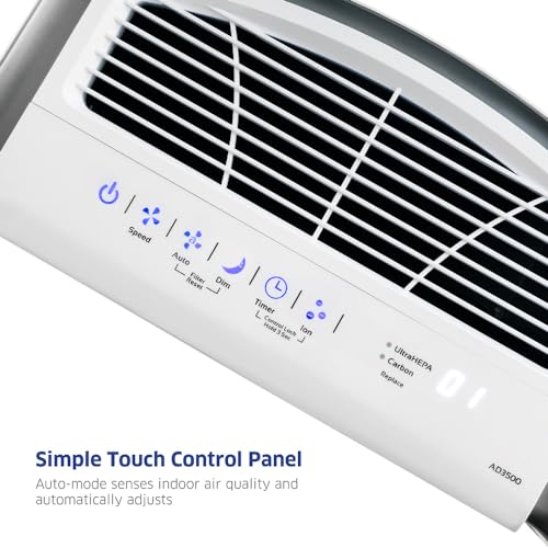 AIRDOCTOR AD3500 Air Purifier for Home and Large Rooms Up to 2,548 sq. ft NEW MODEL | UltraHEPA, Carbon, VOC Filters and Air Quality Sensor. Captures Particles 100x Smaller Than HEPA