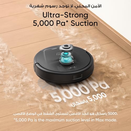 eufy L60 Hybrid Robot Vacuum with Self Empty Station, Hair Detangling Technology, Up to 60 Days of Hands Free Cleaning, Ultra Strong 5,000 Pa Suction to Remove Hair, Dust, Mop Pad