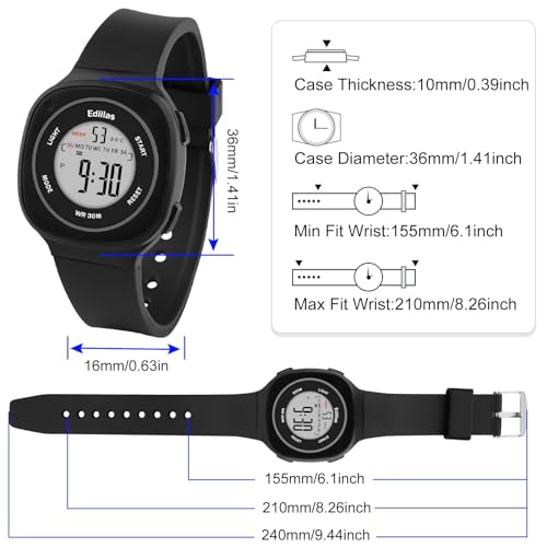 Azonee Kids Watches Digital for Girls Boys, Light Wristwatch for Child Waterproof Sport Outdoor Multifunctional Wrist Watches with Stopwatch Alarm for Ages 4-15