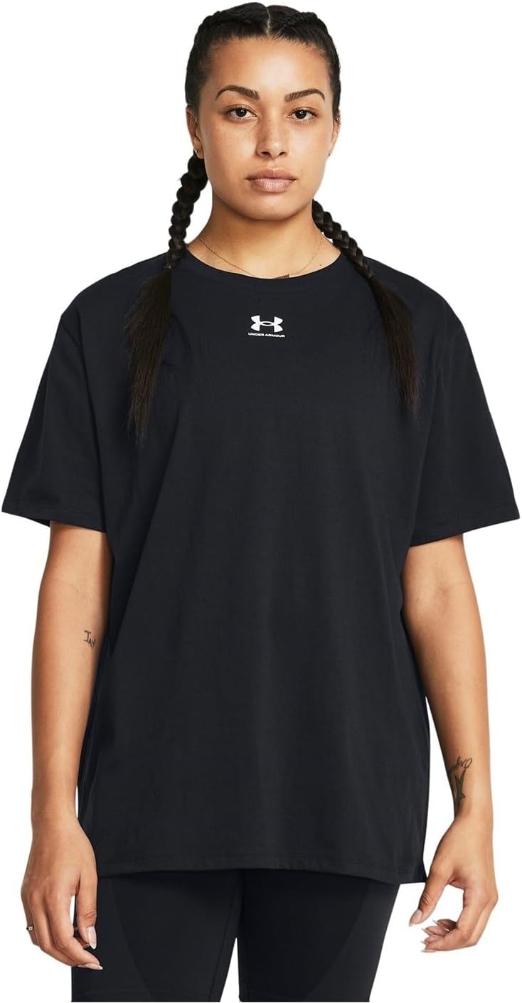 womens Essential Oversize Short Sleeve T-shirt T-shirt - Black