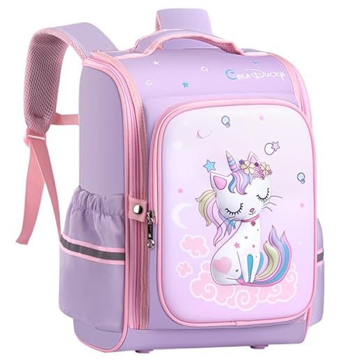 KASTWAVE Unicorn Backpack for Girls, Kids backpacks, 15" Kids Backpacks for Girl Purple Kids Elementary Bookbag Girls Backpack for School, Backpack for Girls 5-12 (Unicorn) 聽