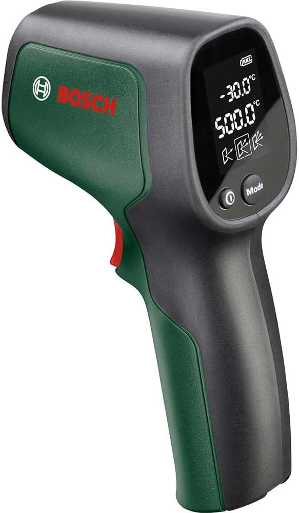 Bosch UniversalTemp Infrared Thermometer (-30C to +500C, Easy and Precise Measurement, 3 Predefined Material Groups, in Box)