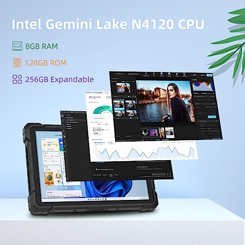 HEIGAOLAPC Win 10.1 Inch Touch Tablet, Rugged Tablet 16000 mAh, 8GB Ram128GO Rom, Camera USB3.0 BT4.2 GPS HDMI SIM 4G LTE, FHD, 5G-WiFi Unbreakable Tablet