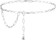 Women Women's Chain Belt Belt Cummerbund - silver