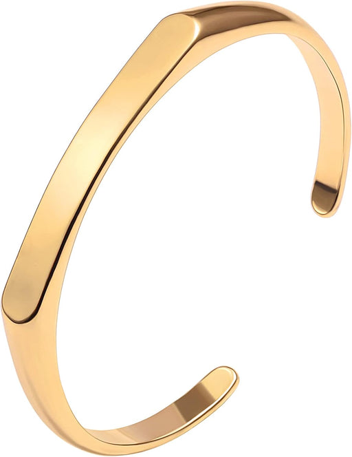 Hamsa Chain Bracelet with Cubic Zirconia Lucky Charms 18K Gold Plated Adjustable Bracelet for Women - 3.Open Bangle