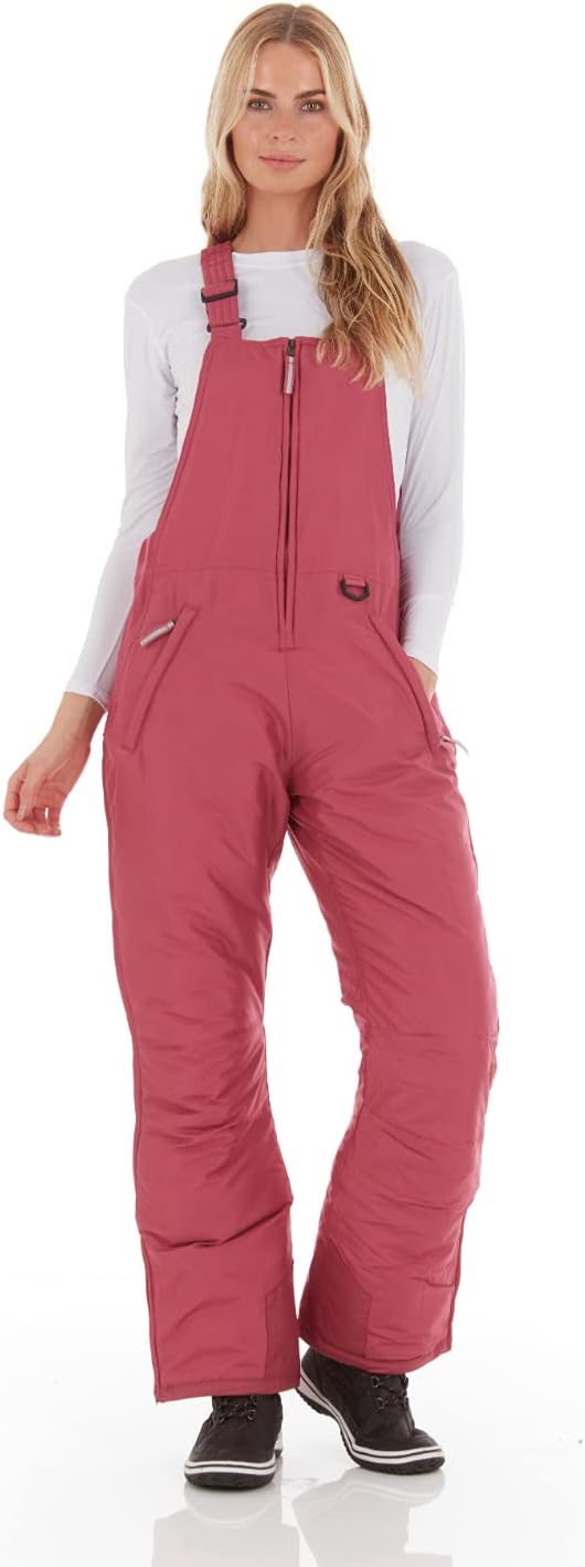 Arctic Quest womens Ski Snow Bibs Pants Insulated Water Resistant Overalls Snowboarding Winter Waterproof Pants Overalls (pack of 1)