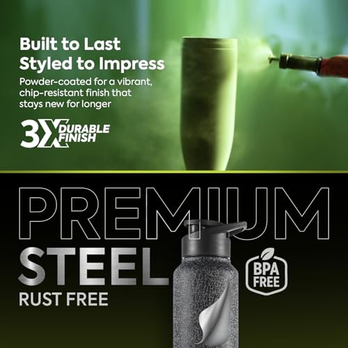 PEXPO Chromo Stainless Steel Sports/Fridge Sipper Water Bottle 1 Litre, Black | Eco friendly | BPA Free | Water Bottle for Office, Gym/Workout, School, Yoga, Trekking, Men, Women and Kids