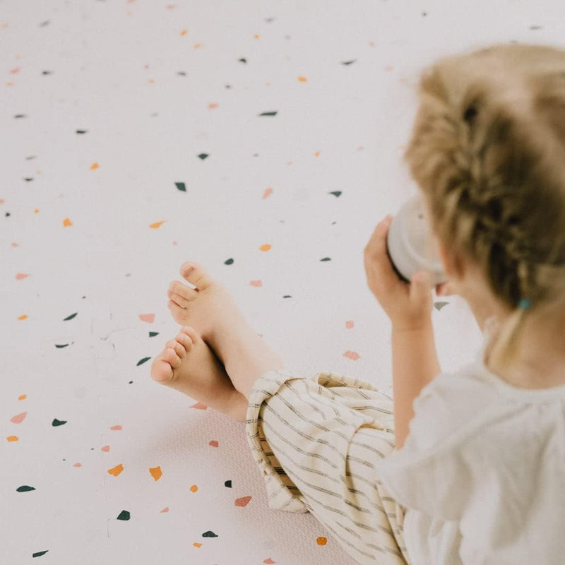 Simple Kid Co. Play Mat for Baby, Toddler and Infants, Six Interlocking Tiles Made with Soft Non-Toxic EVA Foam, 4x6 feet (Clay Terrazzo)