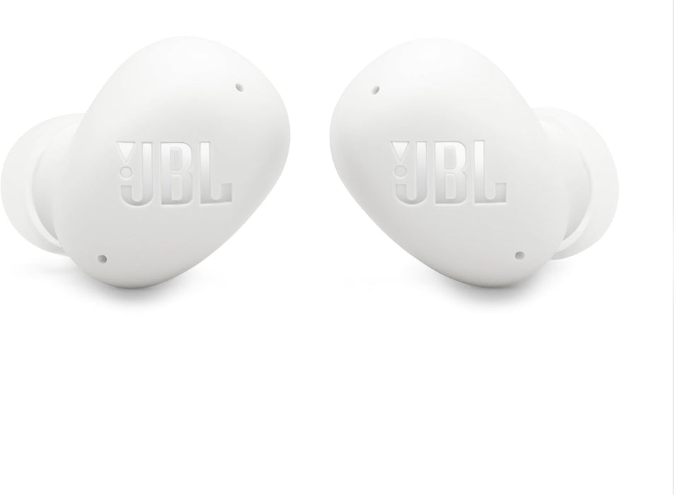 JBL Vibe Buds 2 - True Wireless Noise Cancelling Earbuds Pure Bass Sound & Smart Ambient Technology, 4mics for Crisp, Clear Calls, up to 40Hrs of Playback, IP54 Dust & Water Resistant (White)