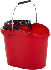 3action Supermocio Floor Mop with a Stick, Versatile, Red Spot Eraser, Blue Microfibre, 3d Red Spots, 14 X 7 X 157 Cm - 1 Count (Pack of 1) Bucket + Wringer