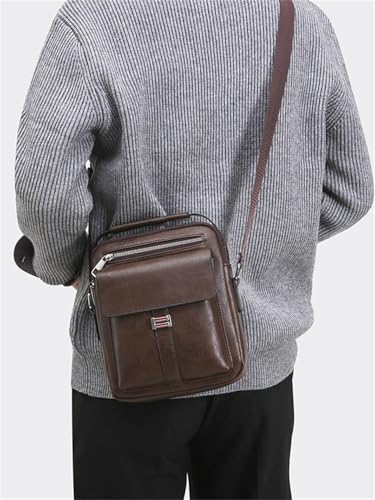 FENDOUNIU Leather Shoulder Bag for Men, Handbag, Crossbody, Travel, Messenger, Business, Satchel, Casual for Shopping Daily Working