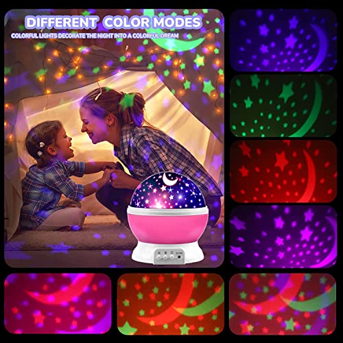 COOLBABY Girls Night Lights Star Projector,Starry Ceiling Stars Light Projector,Gifts for 2-3 Year Old,Baby Night Light Projector,Decor Lamp for Girls Bedroom Party
