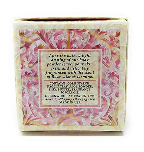 Creip Greenwich Bay Trading Co. Dusting Powder, 4 Ounce, Rosewater & Jasmine - 2 PACK