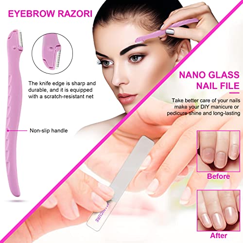 Leipple Manicure Set Professional Pedicure Kit Nail Clippers Kit - 18 pcs Nail Care Tools - Grooming Kit with Luxurious Upgraded Travel Case (Purple)