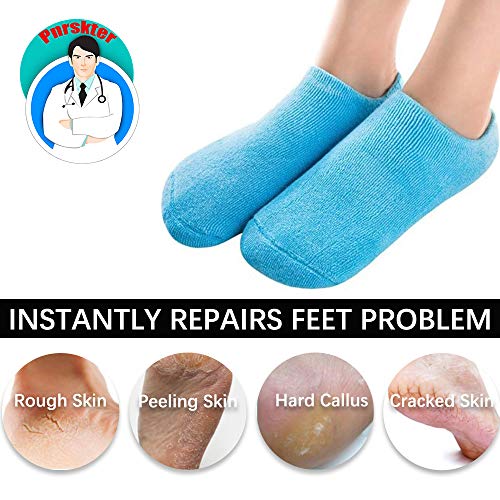 Moisturizing Socks, Gel Socks Soft Moisturizing Gel Socks, Gel Spa Socks for Repairing and Softening Dry Cracked Feet Skins, Gel Lining Infused with Essential Oils and Vitamins - Assorted Color
