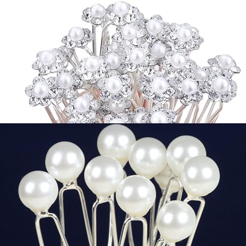 KOWVOWZ 20Pcs Pearl Hair Pins Bridal Hair Pins Wedding Hair Pins Flower Hair Pins for Women Wedding Bridesmaid Hair Accessories for Women Girls Wedding Ball