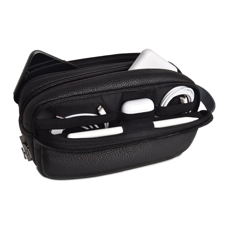 WIWU Salem Anti-Theft Travel Pouch - Black | Secure and Stylish Travel Organizer for Essentials | RFID Blocking & Water-Resistant | Ideal for Men & Women