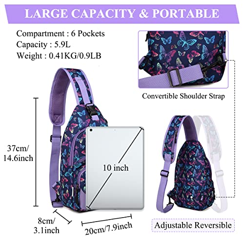 Sling Bag for Men Women, Vaschy Anti-theft Chest Casual Crossbody Bag Daypack Lightweight Small Over the ShoulderBag for Hiking Travel Outdoor Motorcycle One Strap