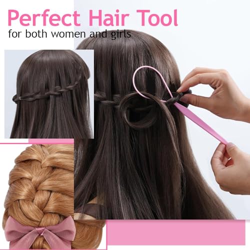 Hair Styling Braid Comb Tool, Set of 4, Rubber Bands Remover Edge Hairbrush Hair Tail Tools Ponytail Maker Accessories for Girls Women Professional and DIY Hairstyling