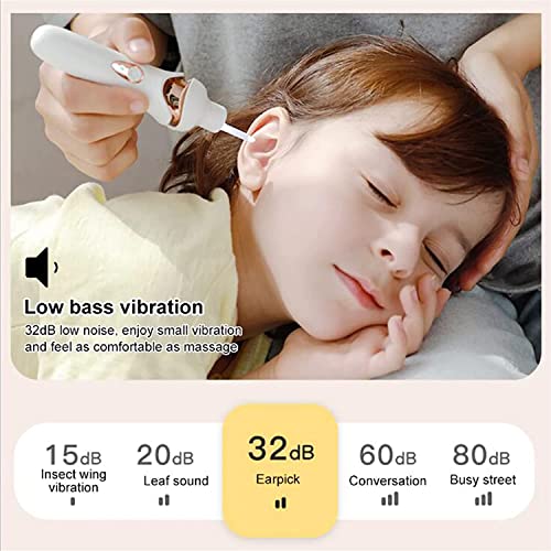 5-In-1 Electric Ear Scoop Electric Children's Safety Painless Earwax Remover Cordless Vacuum Ear Wax Cleaning Toolpainless Ear Cleaning Tool for Wholefamily,Gray