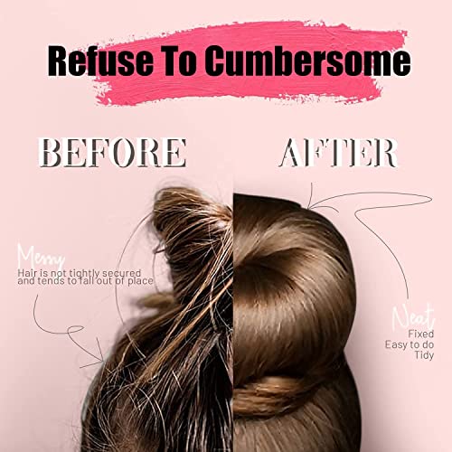 Excefore Hair Bun Maker, 3 Pcs Women Twist Hair Shaper, Easy Fast Snap Roll hair nets Magic Buns Tool, Donut Curler Roller Dish Headbands, French Twist Hair Fold Wrap Snap for Women Kids (Black)