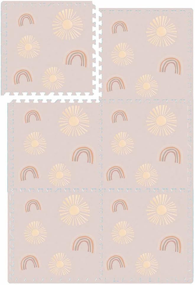 Bumble & Bird - Baby Play Mat - Motor Skills - Educational Mat - Non-Toxic EVA Foam - Waterproof - Easy to Clean - Easy to Store - 6pcs - 60cm x 60cm x 1.2cm - Rainbow Theme