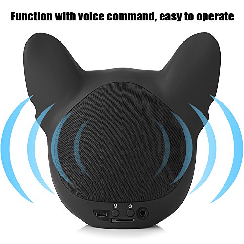 XUMIUZIY Portable Bluetooth Speaker, Bluetooth Bulldog Speaker, 10W Stereo Sound Music Player, Radio Function, French Bulldog Speaker for Phone, Computer, Tablet