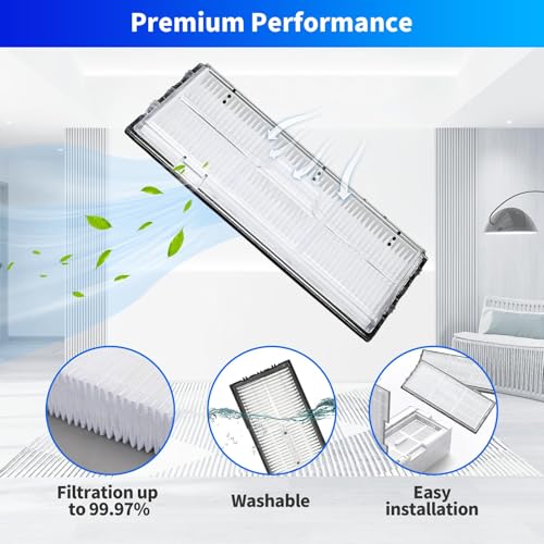 AKUSCON Replacement Parts for Roborock S7 MaxV Ultra / S7 Pro Ultra Vacuum Cleaner,Accessories Kit inclue 1 Roller Brush，1 Self-Cleaning Brush,4 Filter，8 Side Brush，4 Mopping Cloth，4 dust Bags