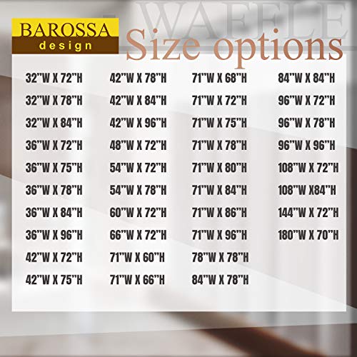 Barossa Design Stall Shower Curtain Fabric 36 x 72 inch - Waffle Weave, Spa, Hotel Collection, Heavy Duty, Water Repellent, White – Pique Pattern for Decorative Bathroom Curtains (230 GSM)