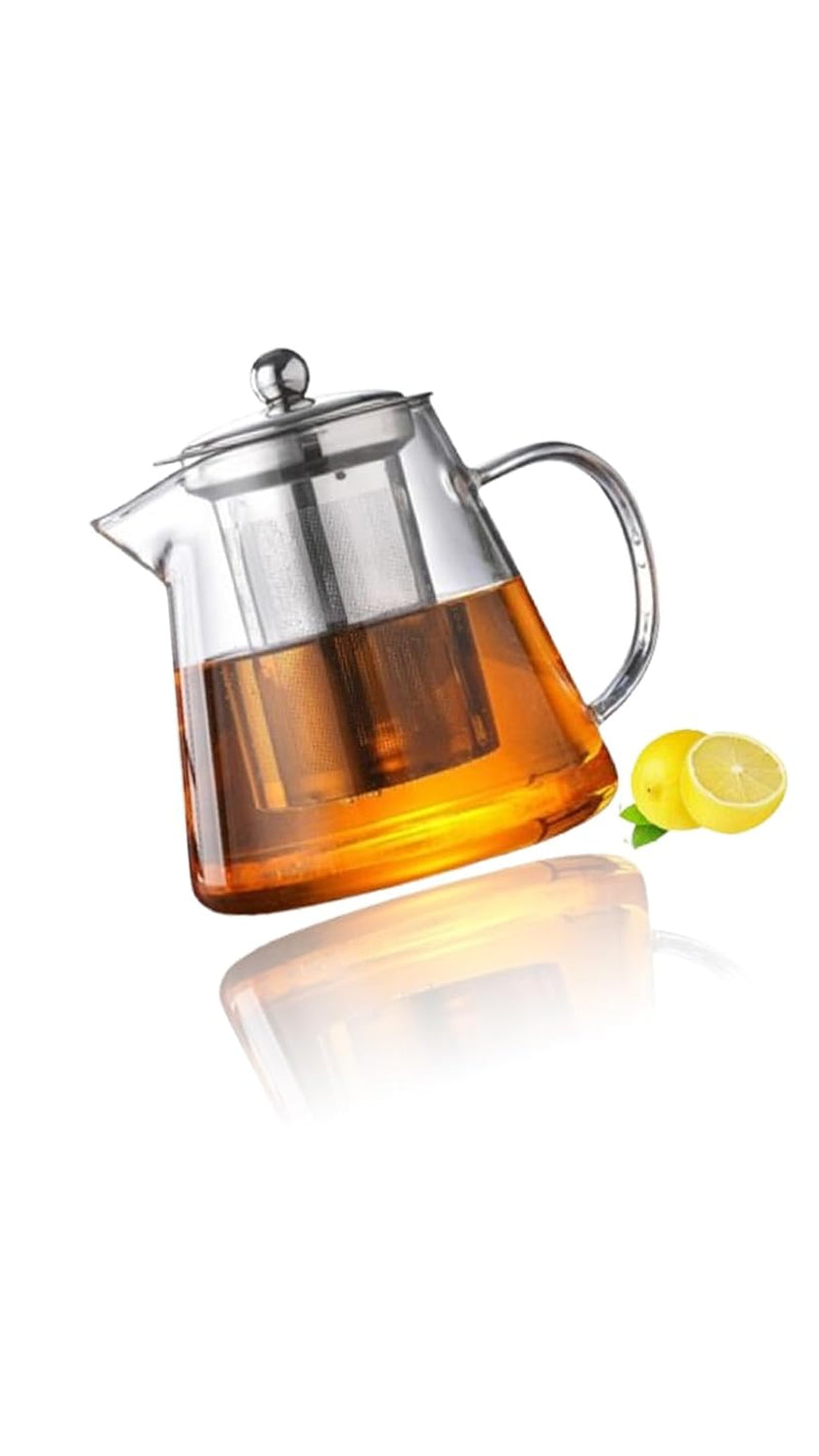 Sweet sevenÂ® Glass Teapot Infuser Set, 32oz Stovetop Safe Blooming & Loose Leaf Tea Maker, good for Flowering Tea & Herbal Brews, Elegant Design Tea Pot Kettle Set