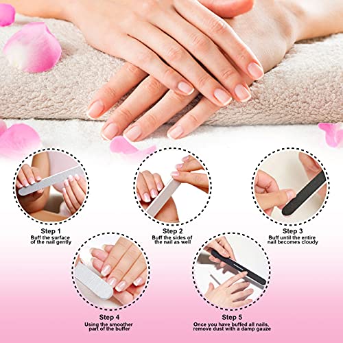 Premify Nail File Set Professional Buffer File Kit Block Natural Manicure Pedicure Kit Polisher Washable Buffering/Sanding Nails Filer Buffing, Nails Polish Smooth Polishing Set