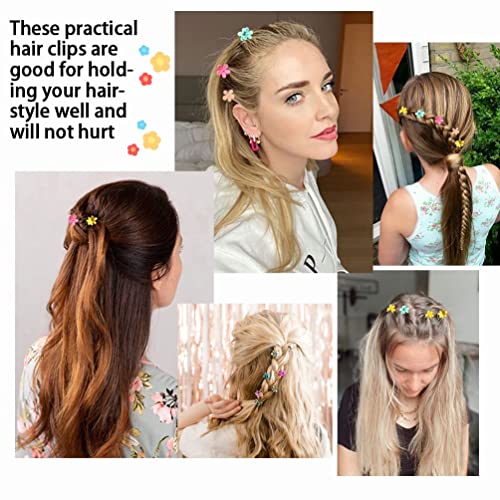 MINGSHIJX 100 Packs Assorted Color Hair Clips, Beautiful Mini heart Hair Clips Hair Accessories for Women and Girls, Random Color (plum blossom)