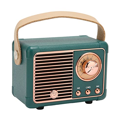 Retro Bluetooth Speaker, Mini Wireless Bluetooth Speaker, Portable Vintage Speaker with 360° Surround Stereo Sound, Support USB/TF Card/AUX, Cute Old Fashion Style Speaker for Home Outdoor, Green (#5)