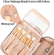 OCHEAL Makeup Bag, Portable Cosmetic Bag, Large Capacity Travel Makeup Case Organizer, Black Makeup Bags For Women Toiletry Bag for Girls Traveling With Handle and Divider